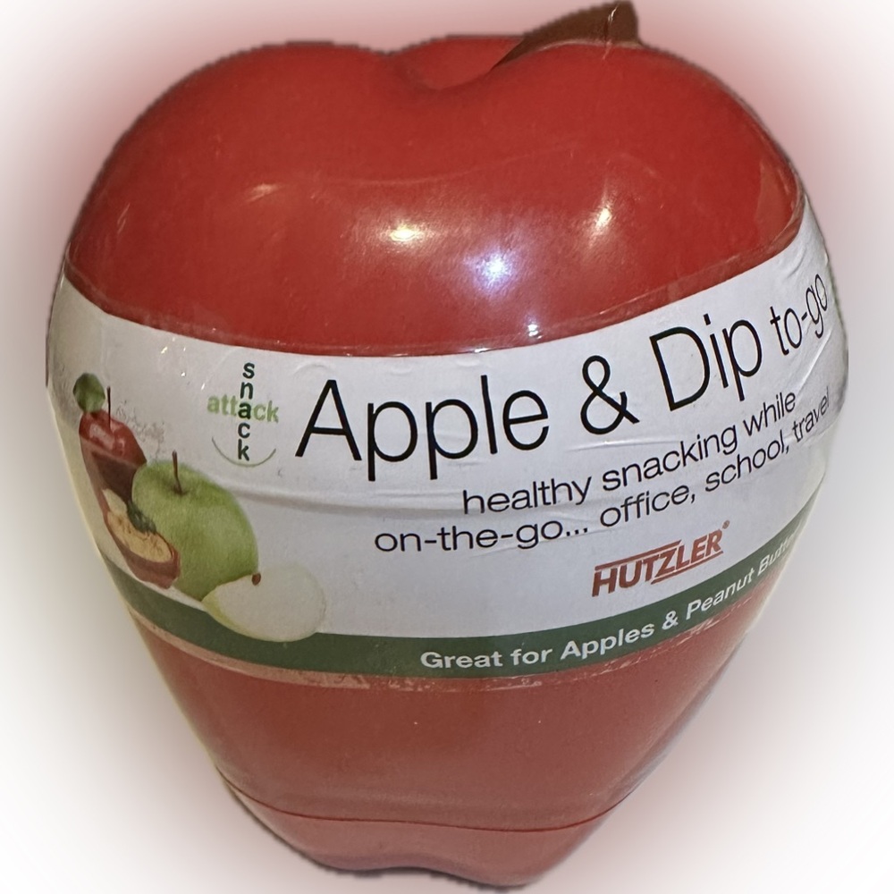 HUTZLER RED APPLE & DIP TO-GO CONTAINER LUNCH SNACK PACK HEALTHY PEANUT BUTTER